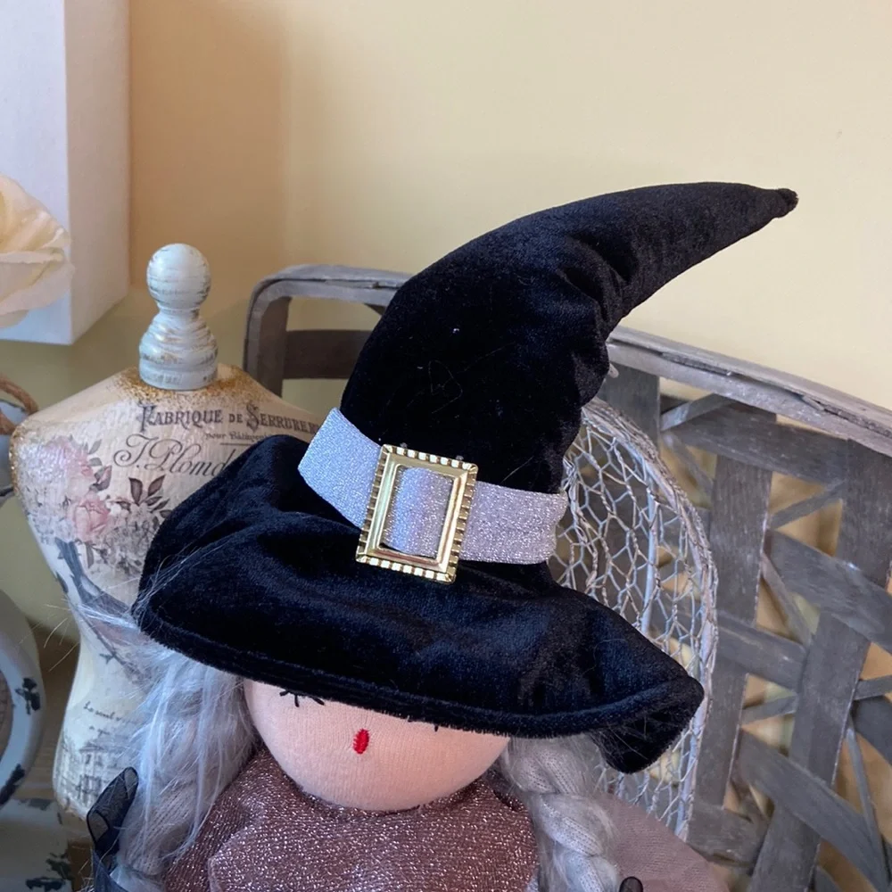 🆕 Vintage Inspired Shabby Chic Halloween Ballerina Witch Rag Doll Shelf Sitter - Picture 6 of 13